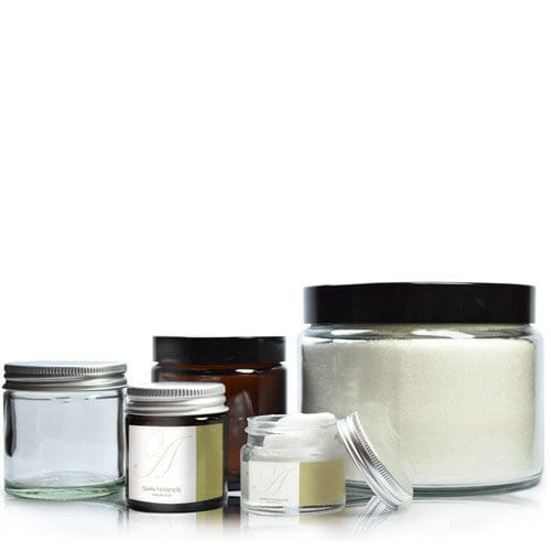 Glass cosmetic jar group