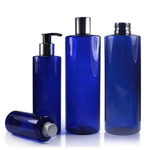 Blue plastic bottle group