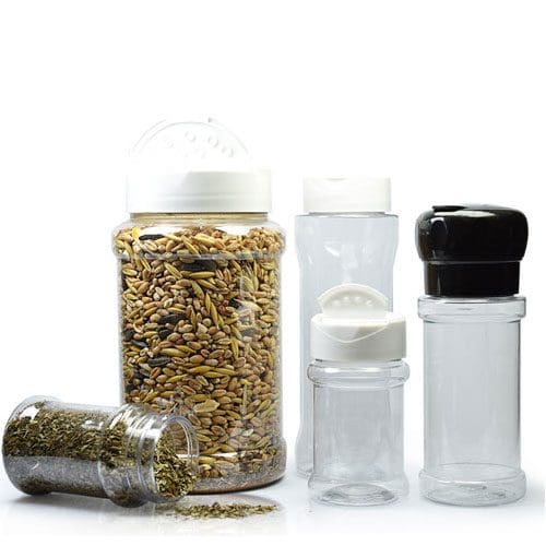 Plastic spice jar group