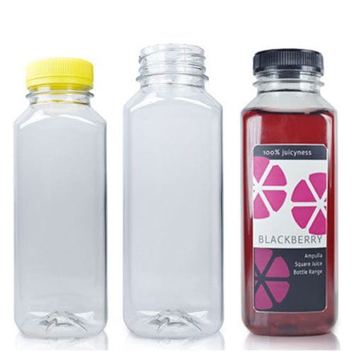 Square plastic juice bottle group