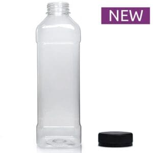 1000ml Square PET Plastic Juice Bottle w bc