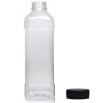 1000ml Square PET Plastic Juice Bottle w blk