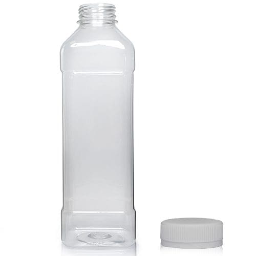 1000ml Square PET Plastic Juice Bottle w NAT