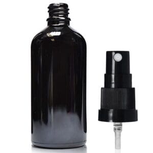100ml Black dropper bottle black spray