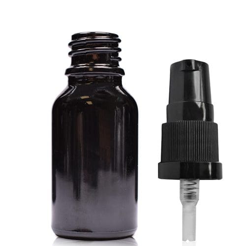 15ml black dropper bottle with black pump