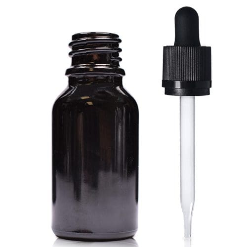 15ml black dropper bottle with straight pip
