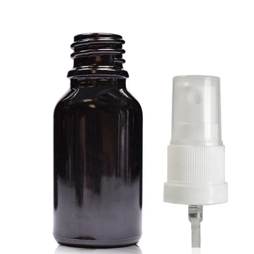 15ml black dropper bottle with white spray