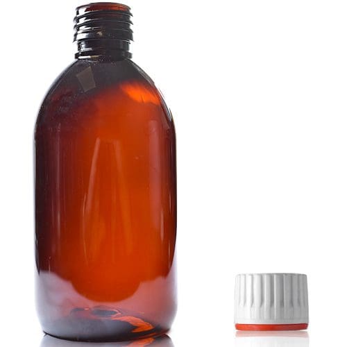 300ml Amber PET Sirop Bottle With Tamper Evident Cap