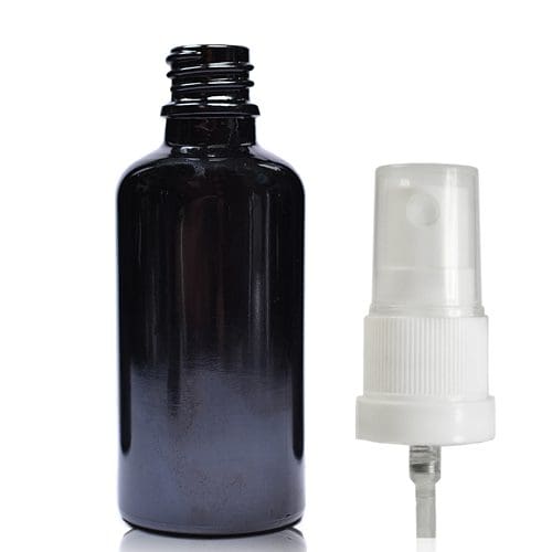 30ml black dropper bottle with white spray