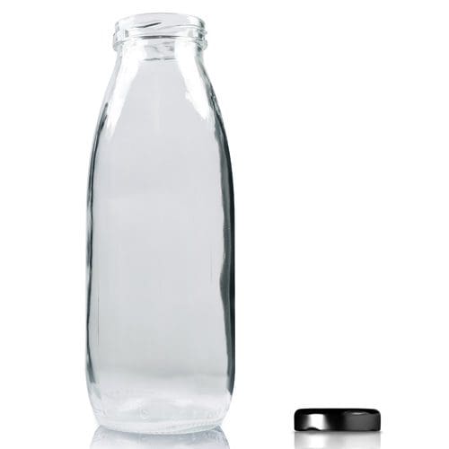 500ml Clear Glass Milk Bottle & Twist Off Cap