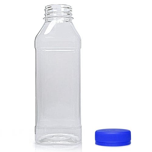 500ml Square Plastic Juice with blue cap