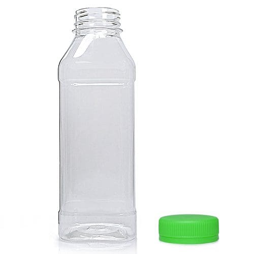 500ml Square Plastic Juice with green cap