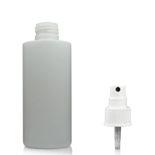 150ml HDPE Natural Tubular Bottle w white spray