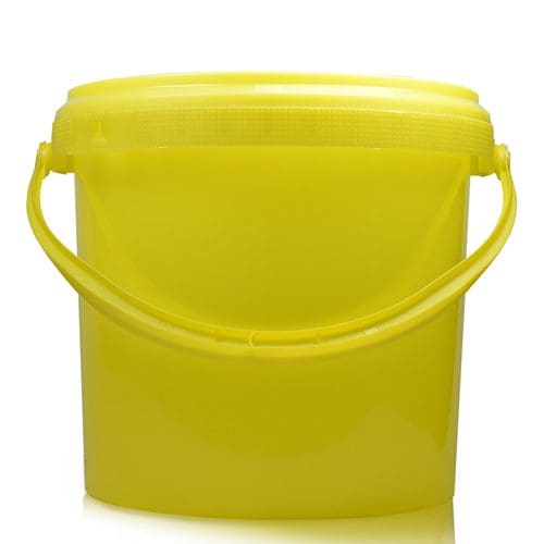 2.5L Yellow Bucket With Yellow Plastic Handle & T/E lid Ampulla Ltd