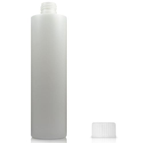 300ml HDPE Natural Tubular Bottle w White Screw Cap