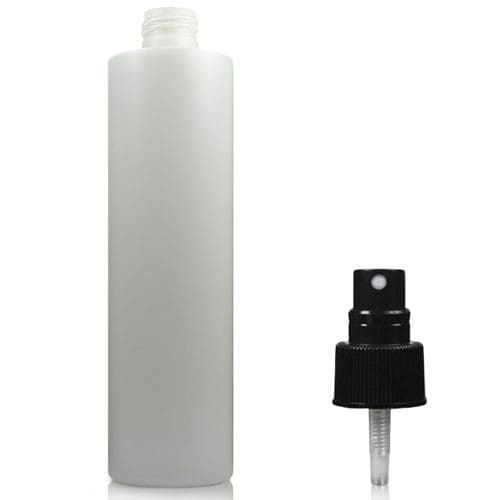 300ml HDPE Natural Tubular Bottle w black spray