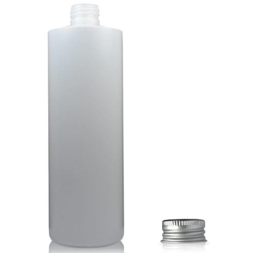 400ml HDPE Natural Tubular Bottle w Aluminium Screw Cap
