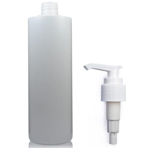400ml HDPE Natural Tubular Bottle w white mag pump