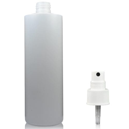 400ml HDPE Natural Tubular Bottle w white spray