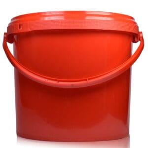 5 Litre Red Plastic Bucket With Lid & Handle