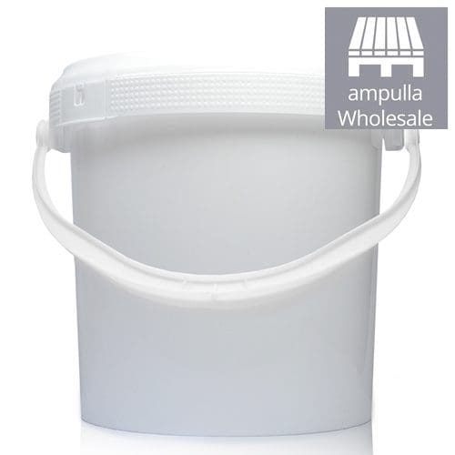 1 Litre White Bucket With Lid & Handle Wholesale Ampulla.co.uk