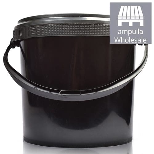 2.5 Litre Black Plastic Bucket