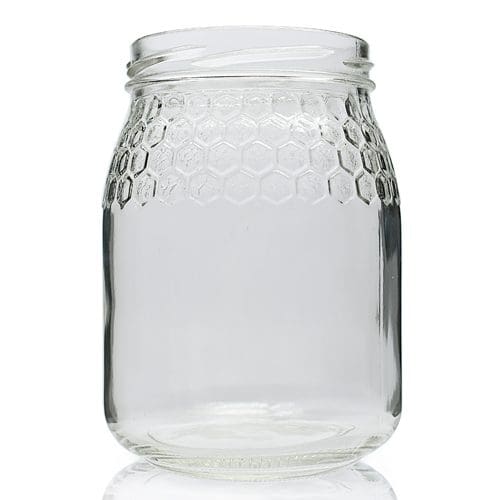 740ml Clear Glass Honey Jar Ampulla Ltd 0161 367 1414