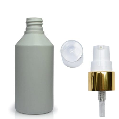 100ml PCR Plastic Bottle With Gold Lotion Pump