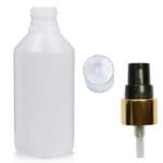 100ml HDPE Bottle With Gold Lotion Pump