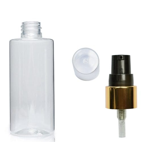 100ml Tubular Bottle With Gold Lotion Pump