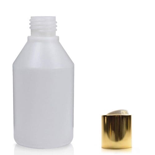 150ml HDPE Natural Plastic With Gold Disc-Top Cap