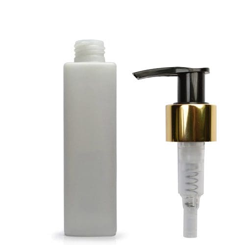 150ml Square Plastic Bottle & Premium Lotion Pump Ampulla Ltd