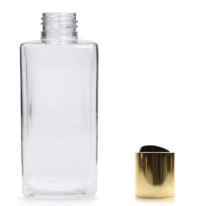 200ml Square Bottle With Gold Disc-Top Cap