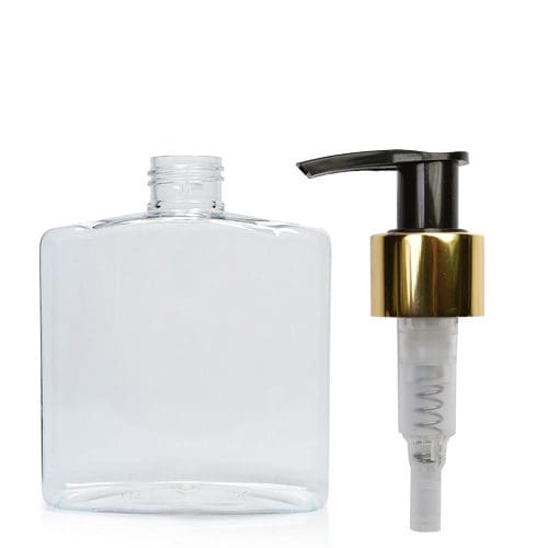250ml Clear Rectangular Bottle With Lotion Pump