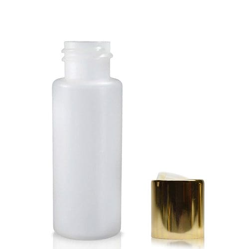 30ml HDPE Bottle Plastic With Gold Disc-Top Cap