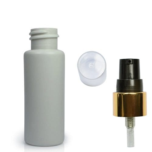 30ml PCR Plastic Bottle With Gold Lotion Pump