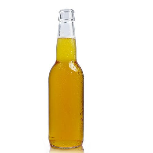 330ml Clear Glass Beer Bottle filled