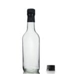 500ml Clear Mountain Bottle w Black Capsule