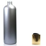 500ml Silver Plastic Bottle With Gold Disc Top Cap