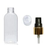 50ml Oval Bottle With B gold pump