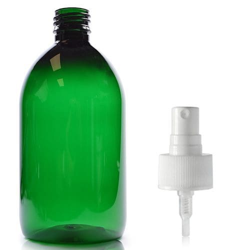 500ml Green PET Sirop Bottle With Atomiser Spray