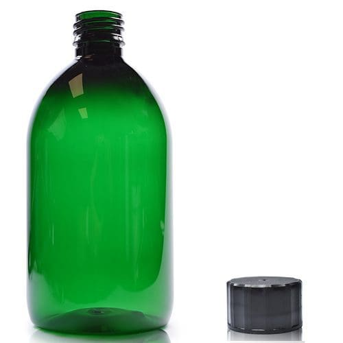 500ml Green PET Sirop Bottle With Screw Cap