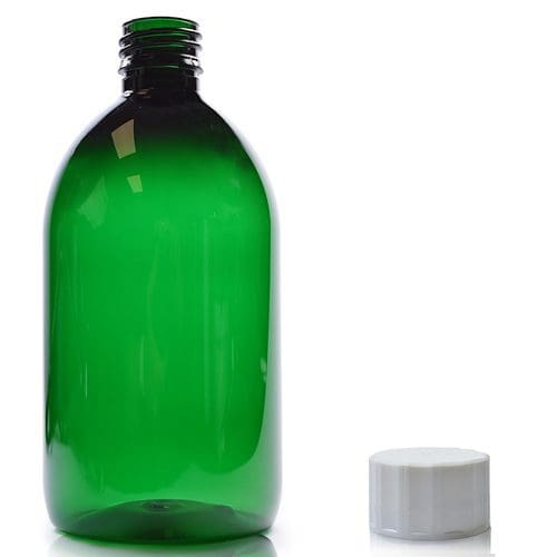 500ml Green PET Sirop Bottle With Screw Cap