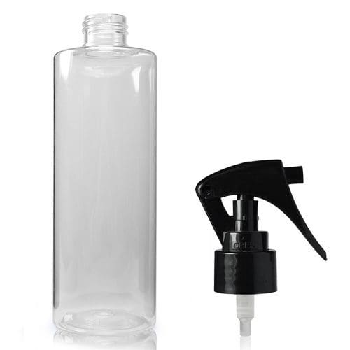 250ml Clear PET Bottle & Mini Trigger Spray