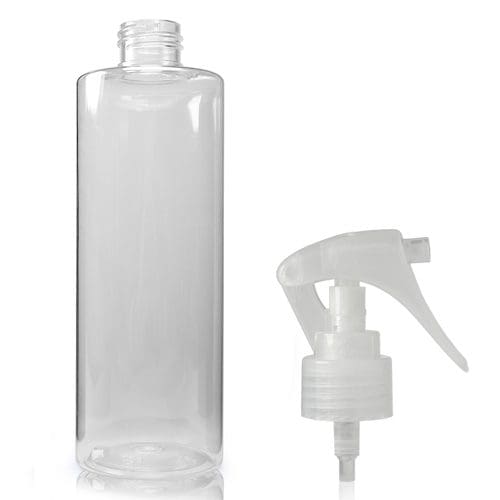 250ml Clear PET Bottle & Mini Trigger Spray