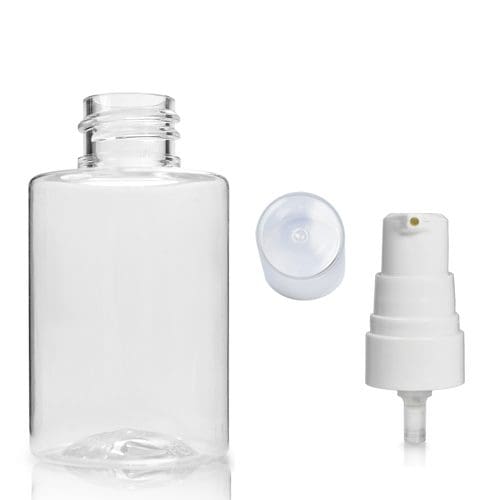 50ml Apollo PET plastic bottle with white pump