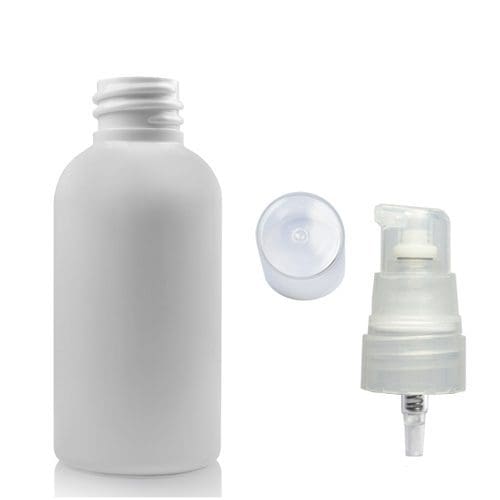 50ml white PET plastic bottle with nat pump