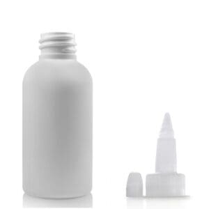 50ml white PET plastic bottle with nat spout