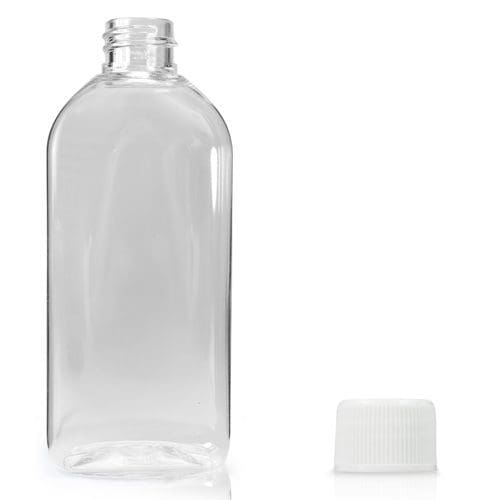 100ml Oval PET plastic bottle with white screw cap