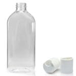 100ml Oval plastic bottle white disc top